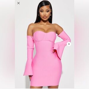 Elegant Pink Off-Shoulder Dress
